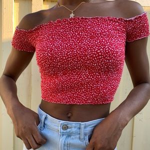 GARAGE off the shoulder crop top